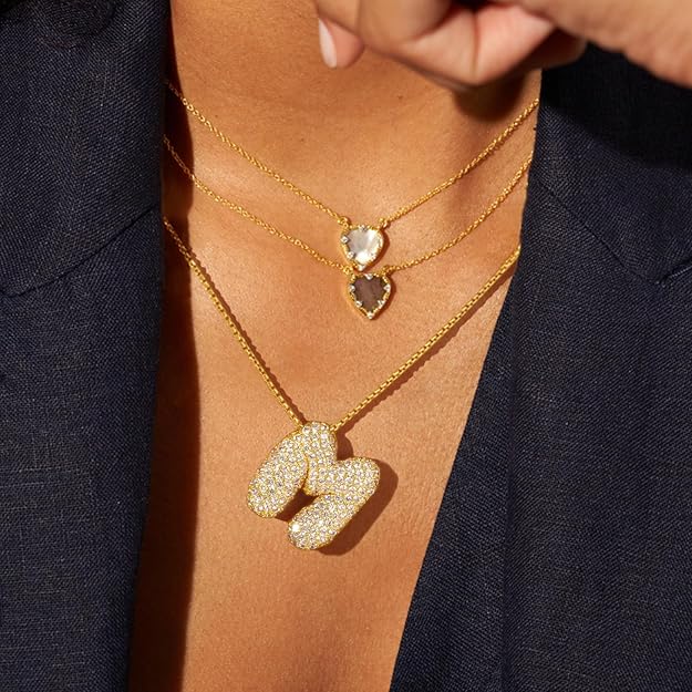 Initial Spark - Bubble Initial Letter Necklace